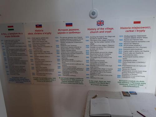 Informačná tabuľa v piatich  jazykoch.